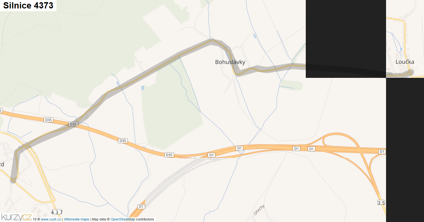 Silnice 4373 - mapa Silnice 4373