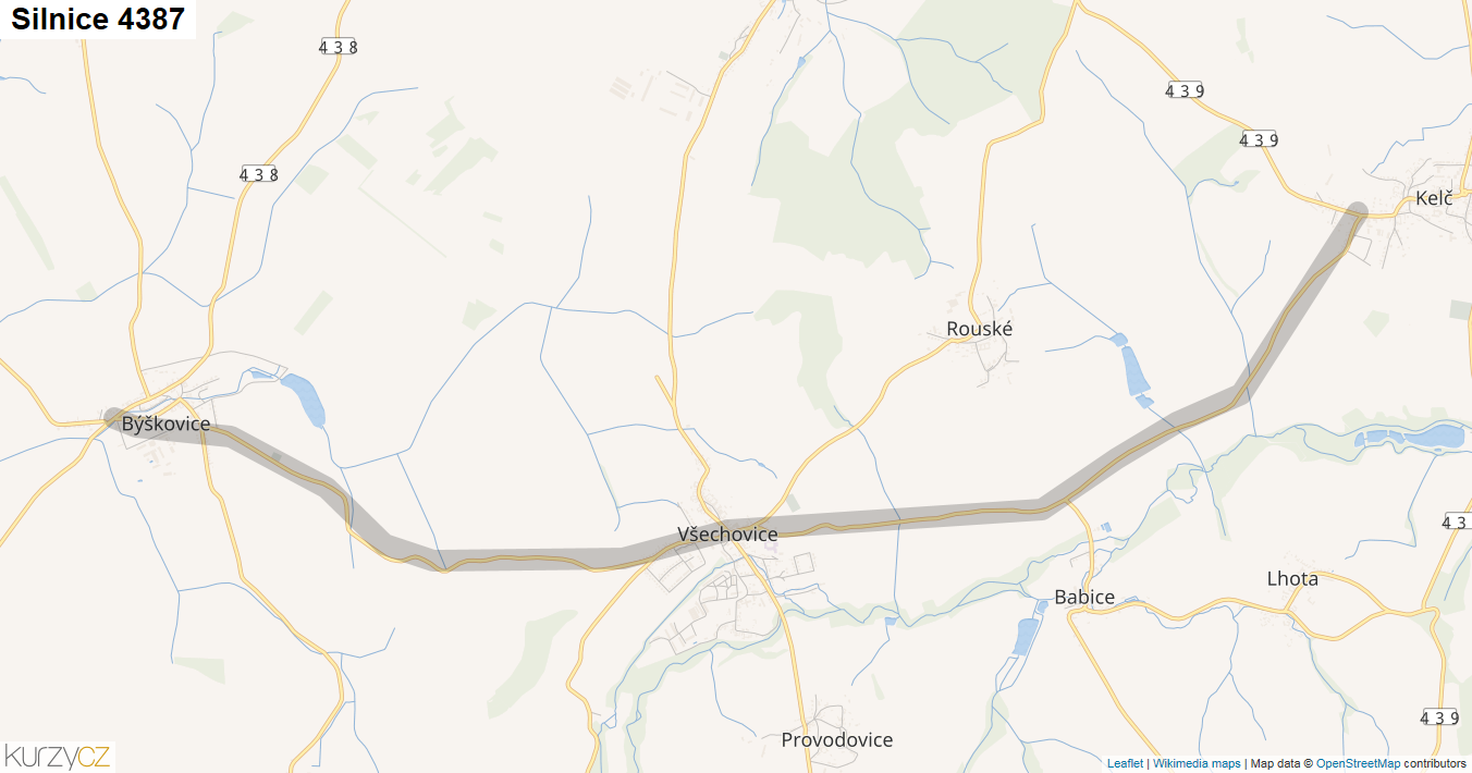 Silnice 4387 - mapa Silnice 4387