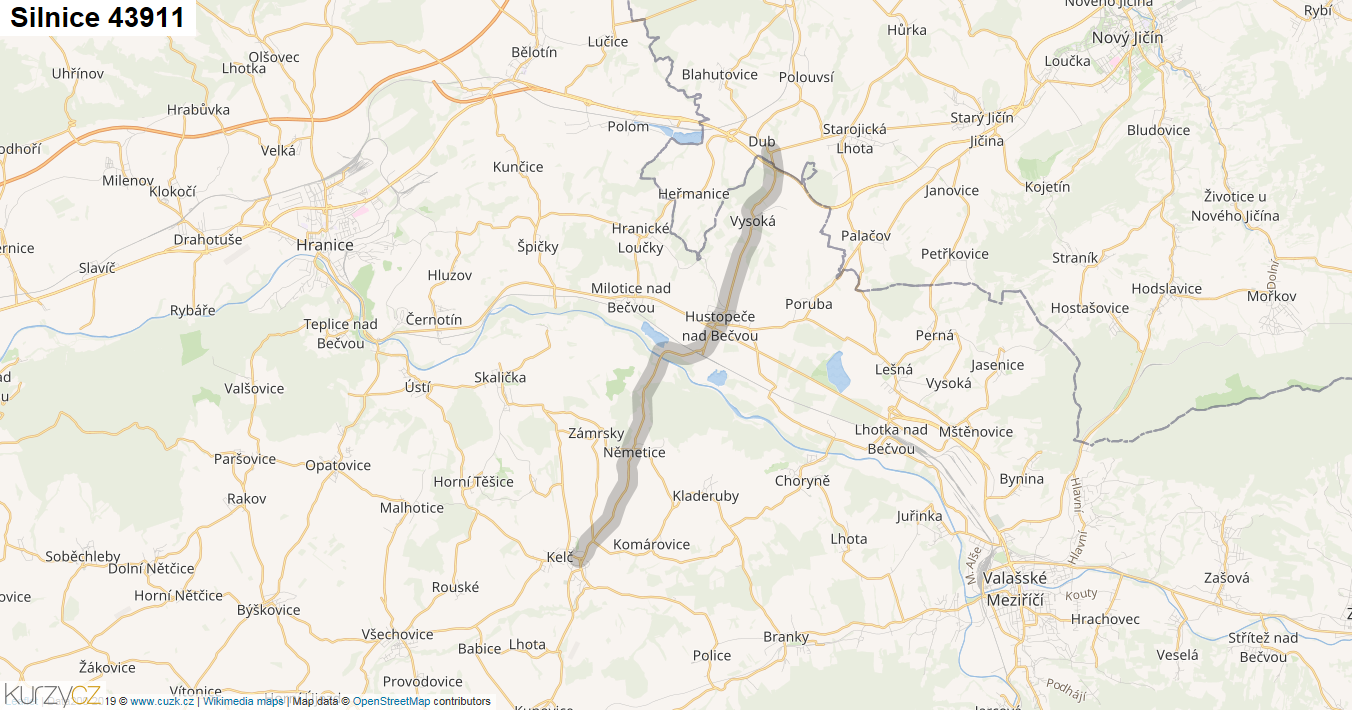Silnice 43911 - mapa Silnice 43911