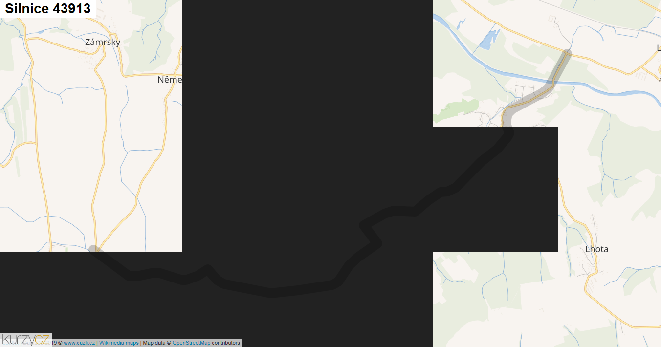 Silnice 43913 - mapa Silnice 43913