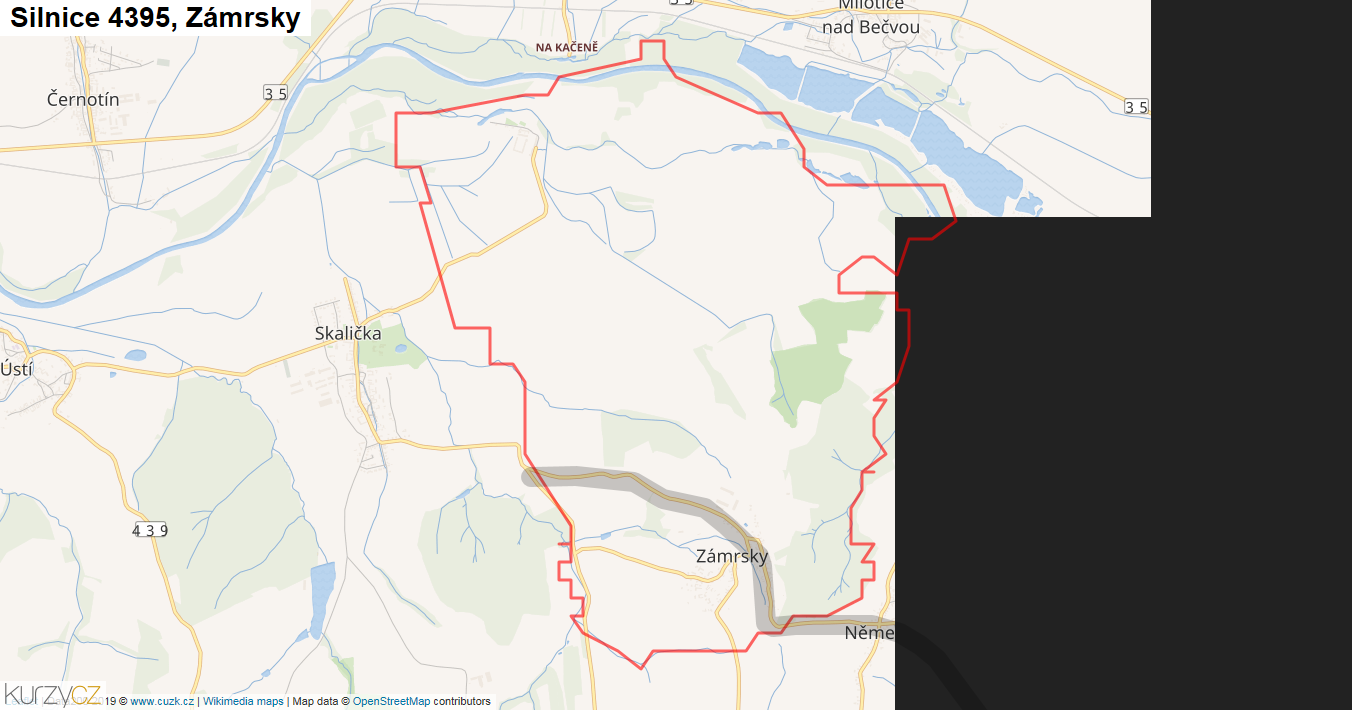 Zámrsky, Silnice 4395 - Mapa