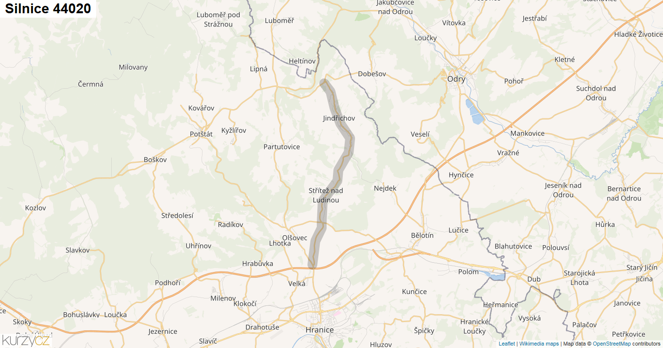 Silnice 44020 - mapa Silnice 44020