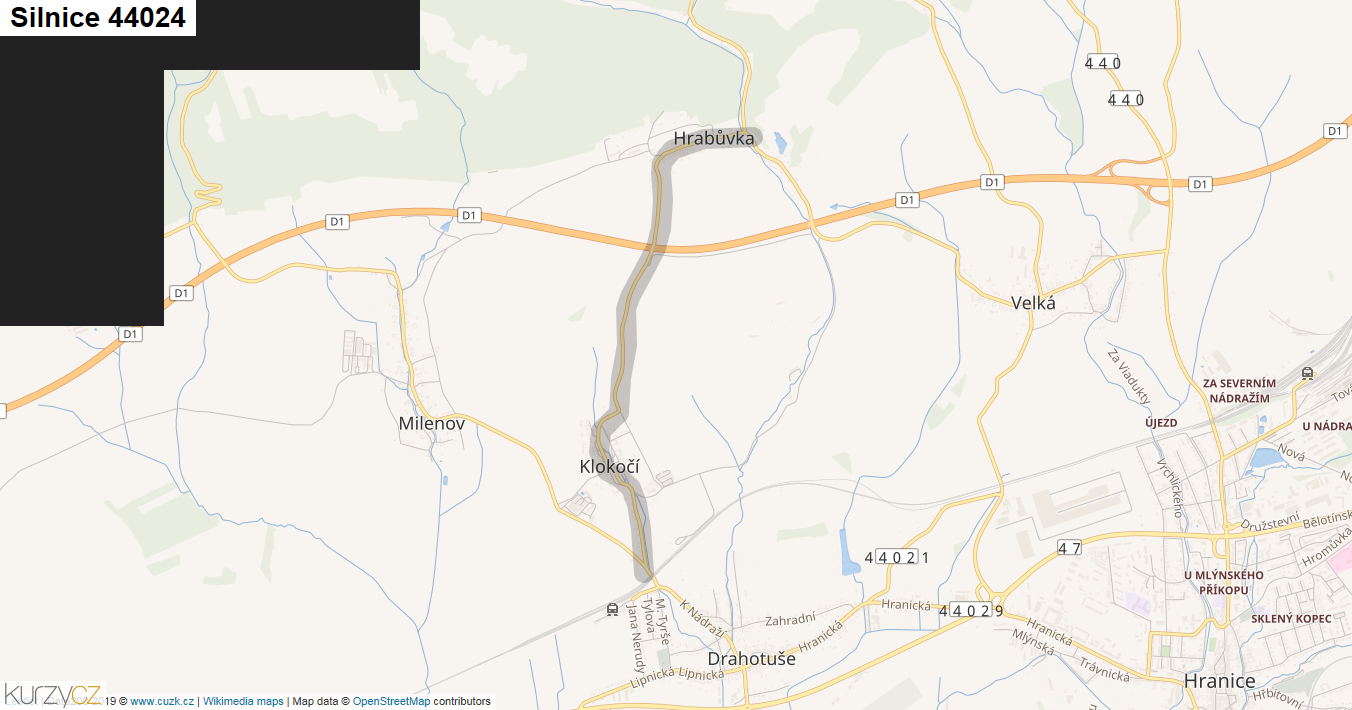 Silnice 44024 - mapa Silnice 44024