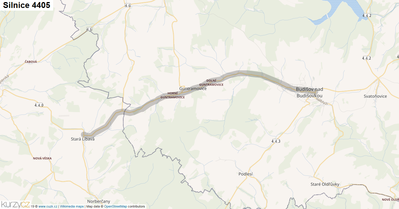 Silnice 4405 - mapa Silnice 4405