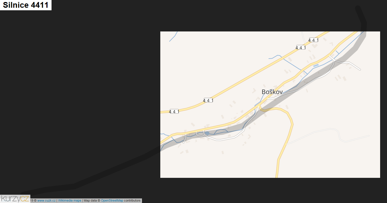Silnice 4411 - mapa Silnice 4411