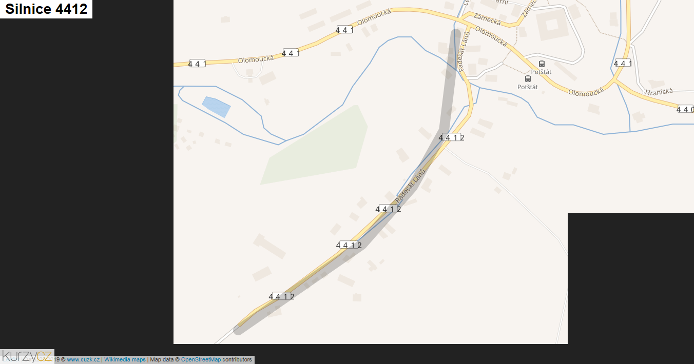 Silnice 4412 - mapa Silnice 4412