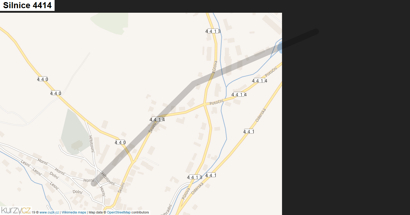 Silnice 4414 - mapa Silnice 4414