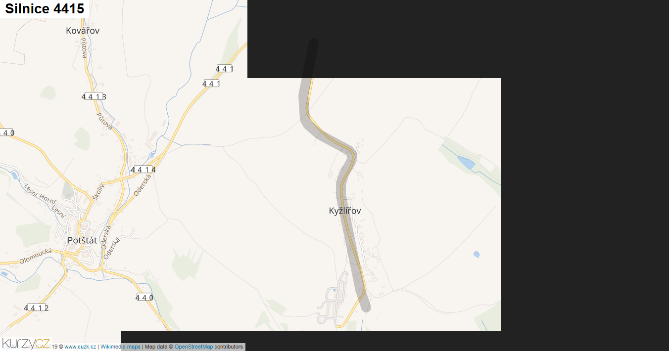 Silnice 4415 - mapa Silnice 4415