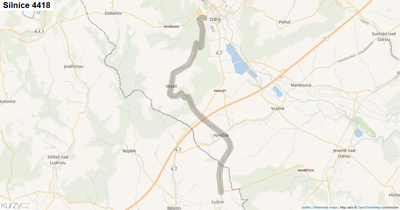 Silnice 4418 - mapa Silnice 4418