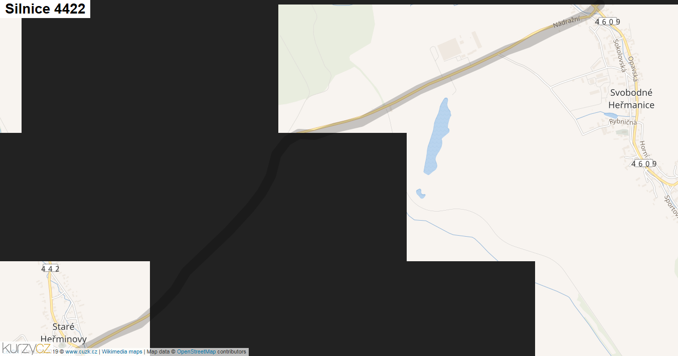 Silnice 4422 - mapa Silnice 4422