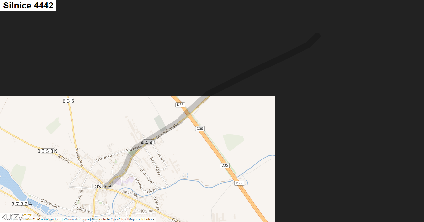 Silnice 4442 - mapa Silnice 4442
