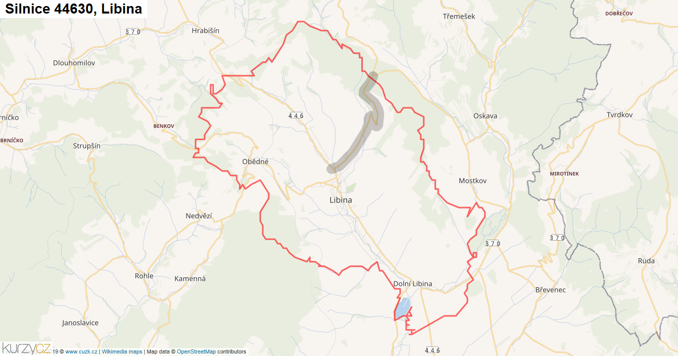 Libina, Silnice 44630 - Mapa
