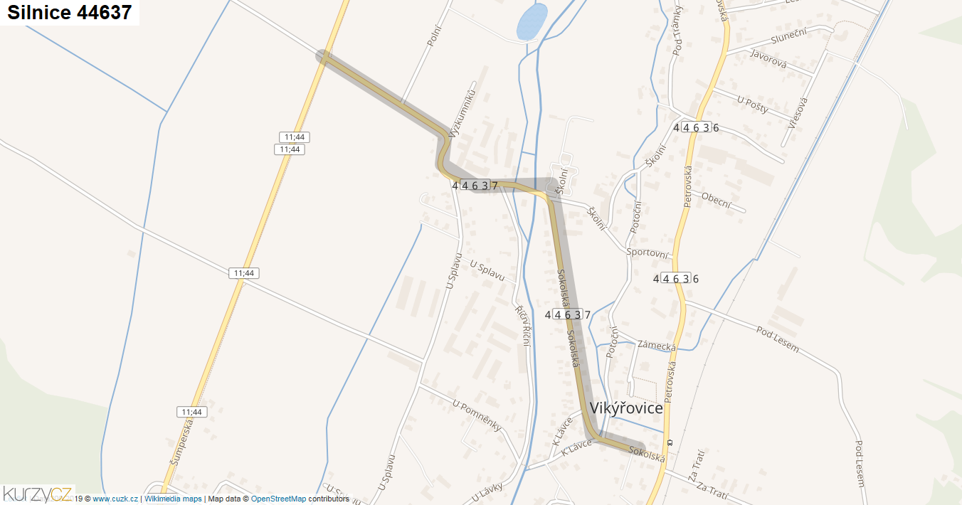 Silnice 44637 - mapa Silnice 44637