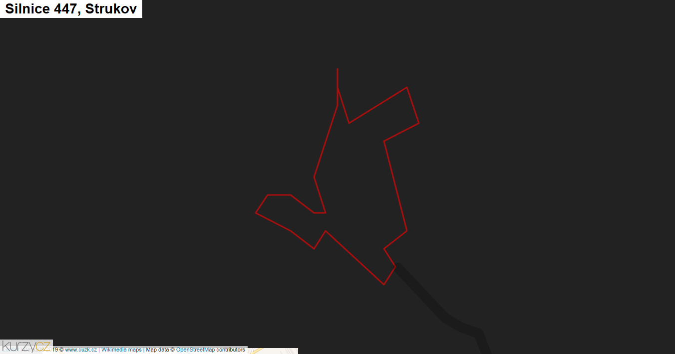 Strukov, Silnice 447 - Mapa