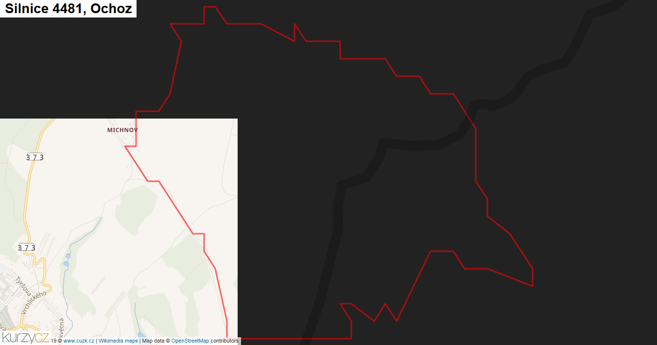 Ochoz, Silnice 4481 - Mapa