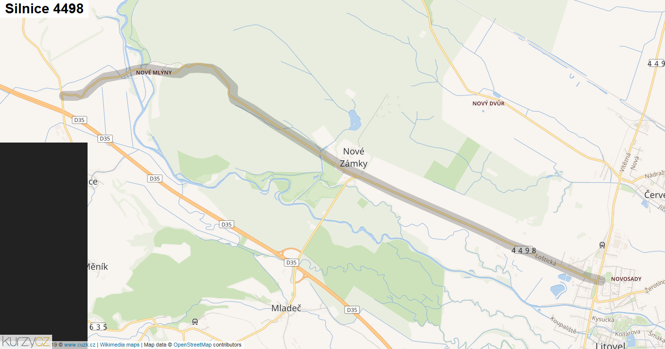 Silnice 4498 - mapa Silnice 4498