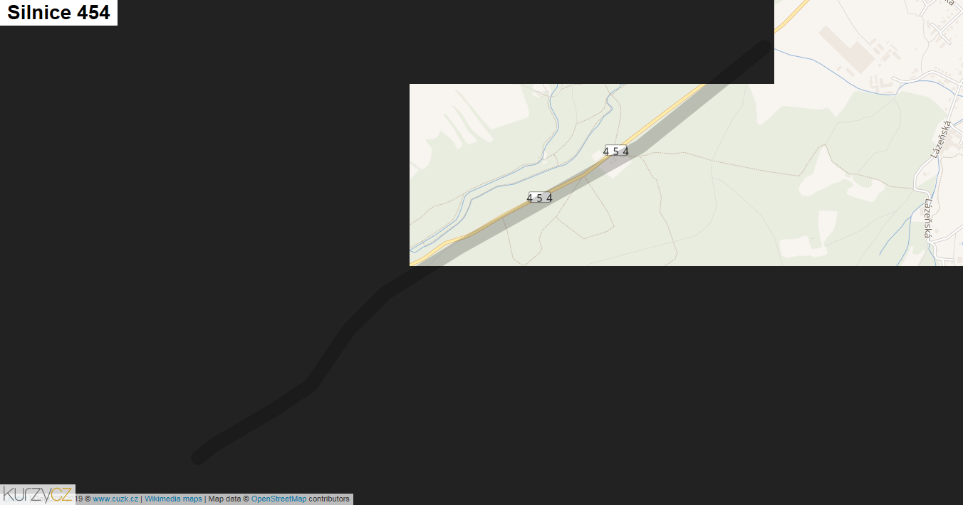 Silnice 454 - mapa Silnice 454