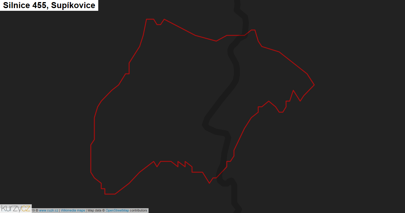 Supíkovice, Silnice 455 - Mapa