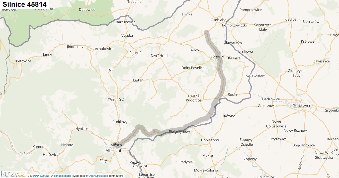 Silnice 45814 - mapa Silnice 45814