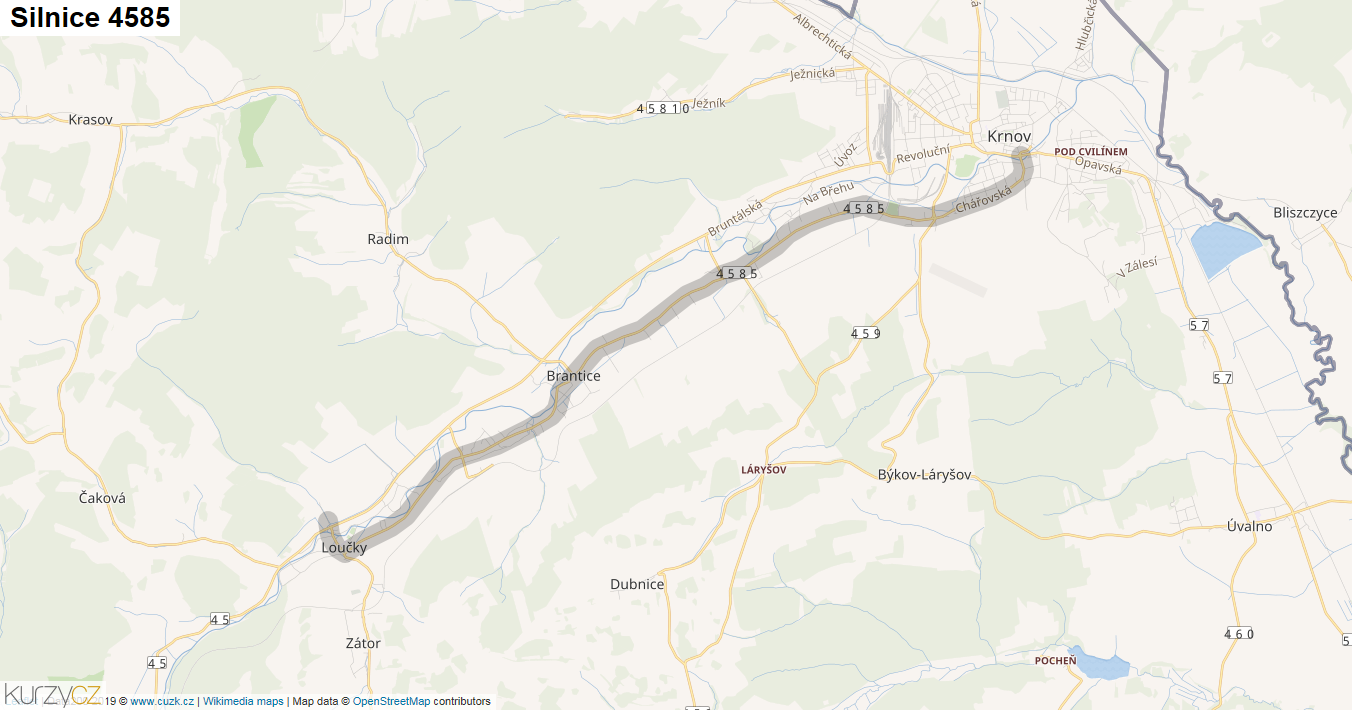 Silnice 4585 - mapa Silnice 4585