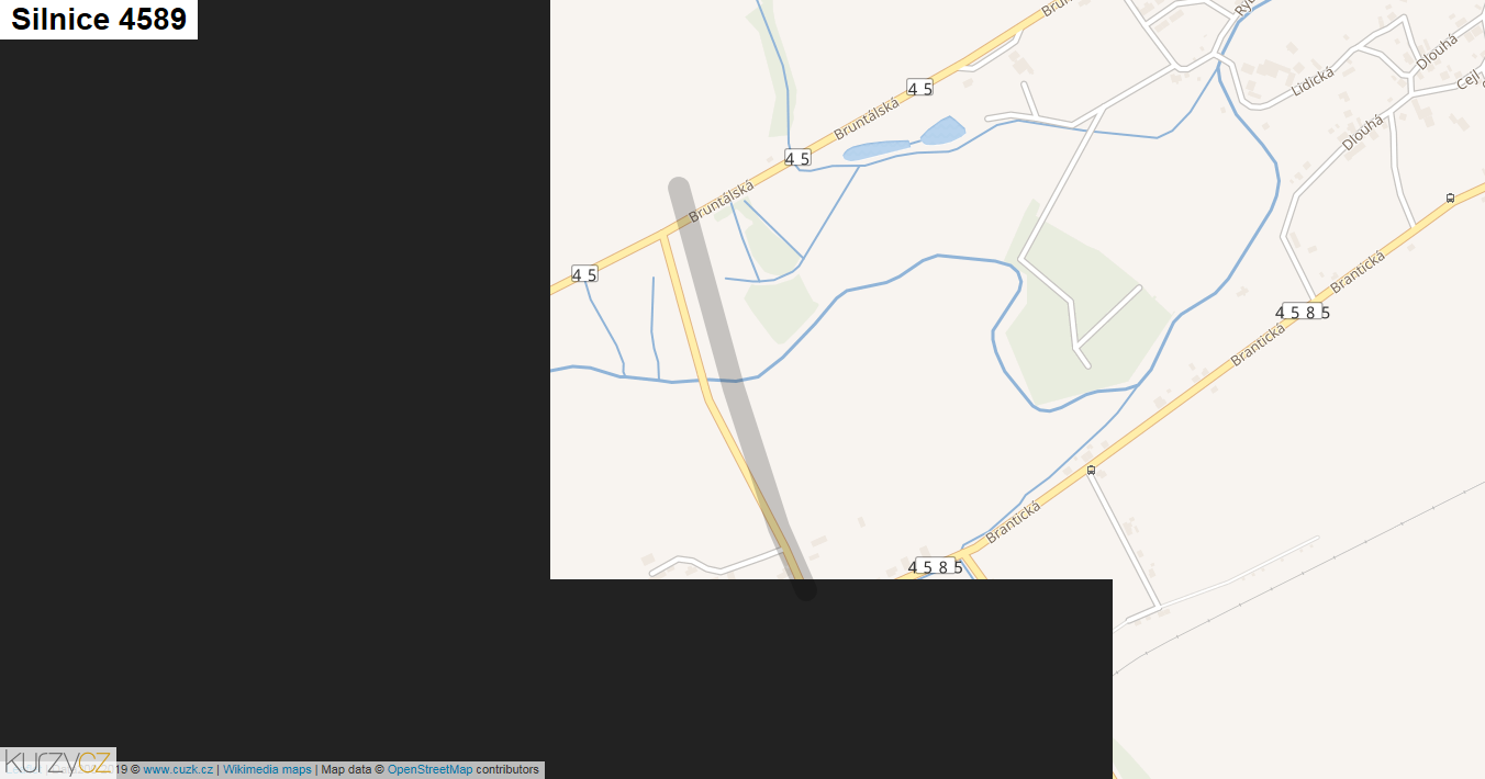 Silnice 4589 - mapa Silnice 4589