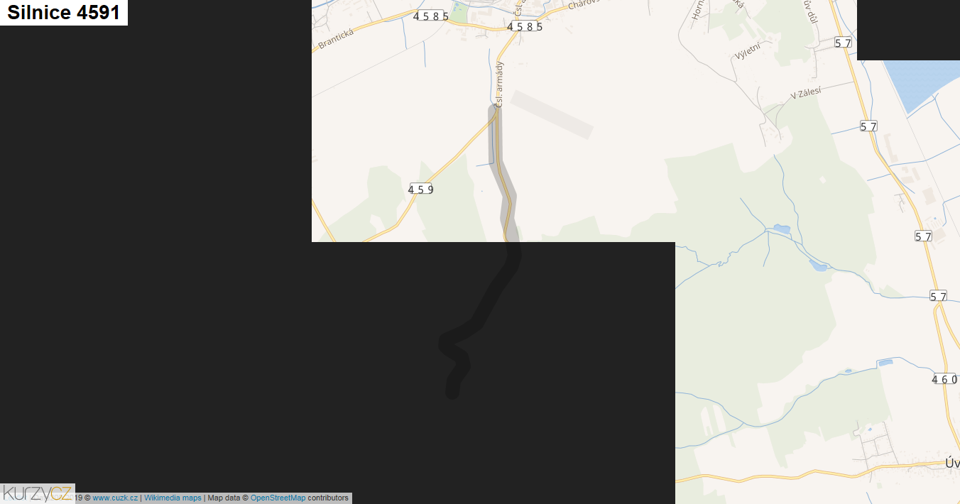 Silnice 4591 - mapa Silnice 4591