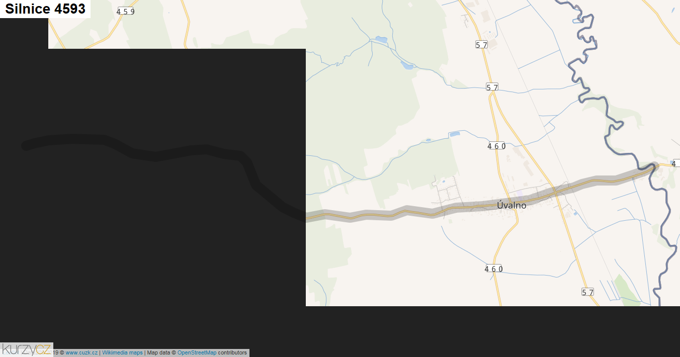 Silnice 4593 - mapa Silnice 4593