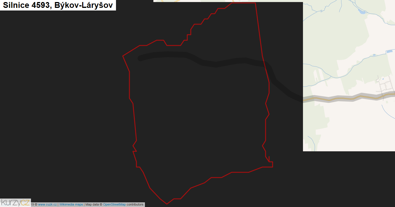 Býkov-Láryšov, Silnice 4593 - Mapa