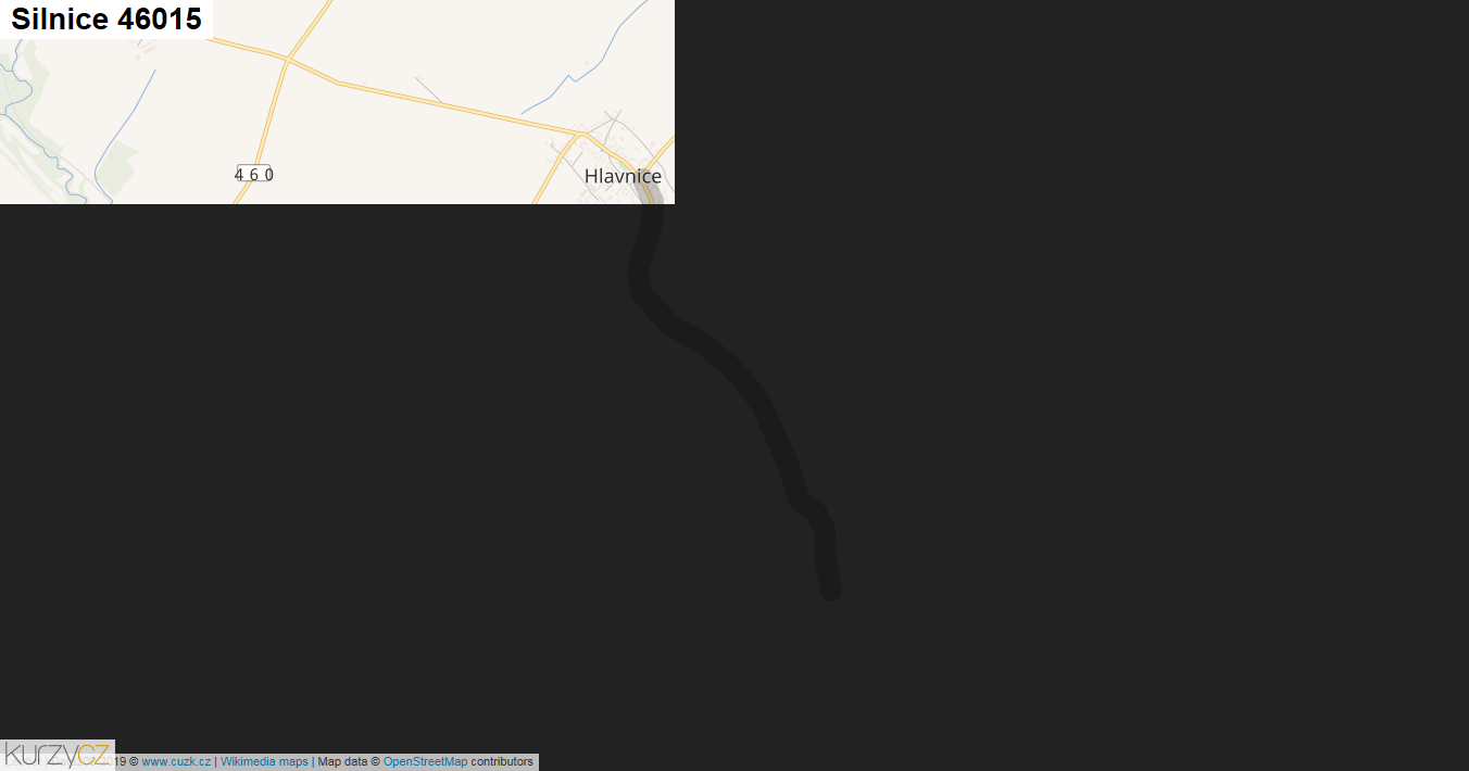 Silnice 46015 - mapa Silnice 46015