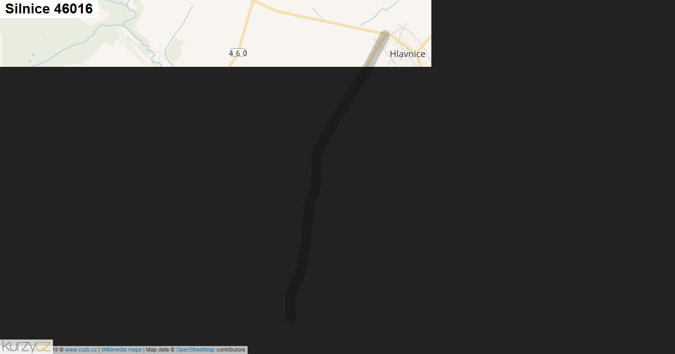 Silnice 46016 - mapa Silnice 46016