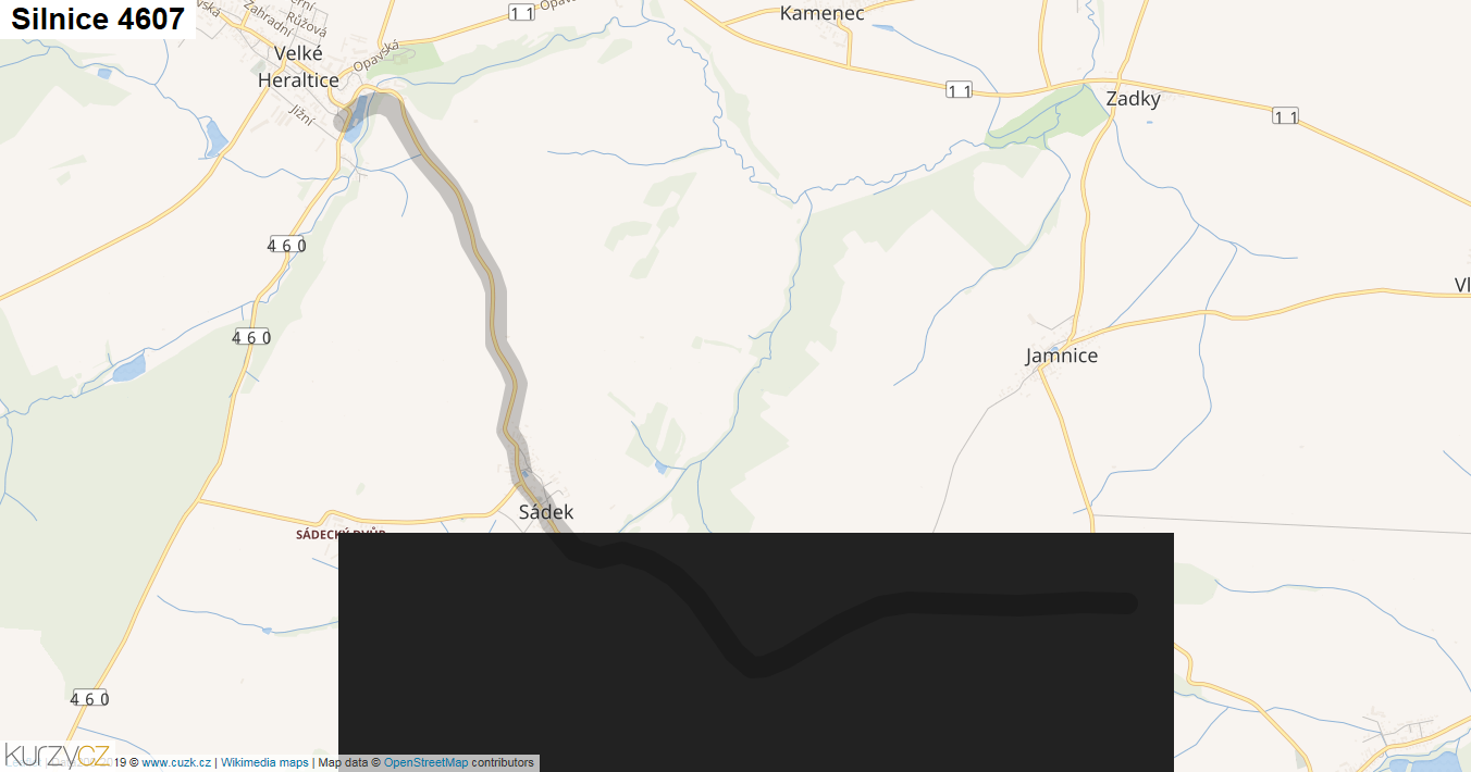 Silnice 4607 - mapa Silnice 4607