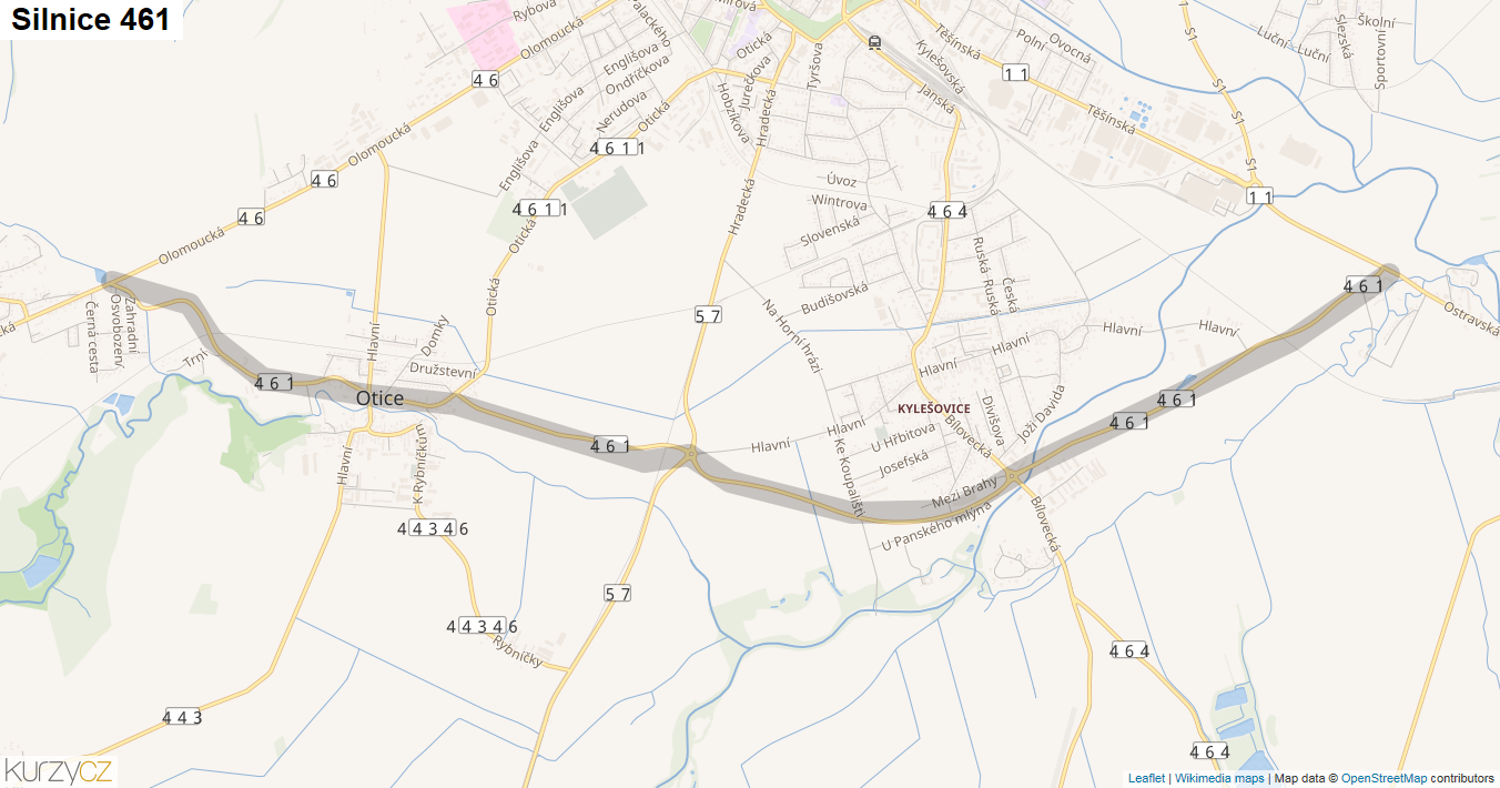 Silnice 461 - mapa Silnice 461