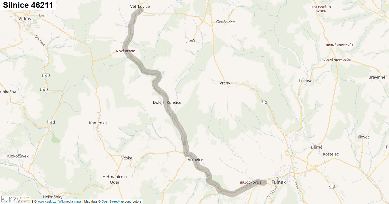 Silnice 46211 - mapa Silnice 46211