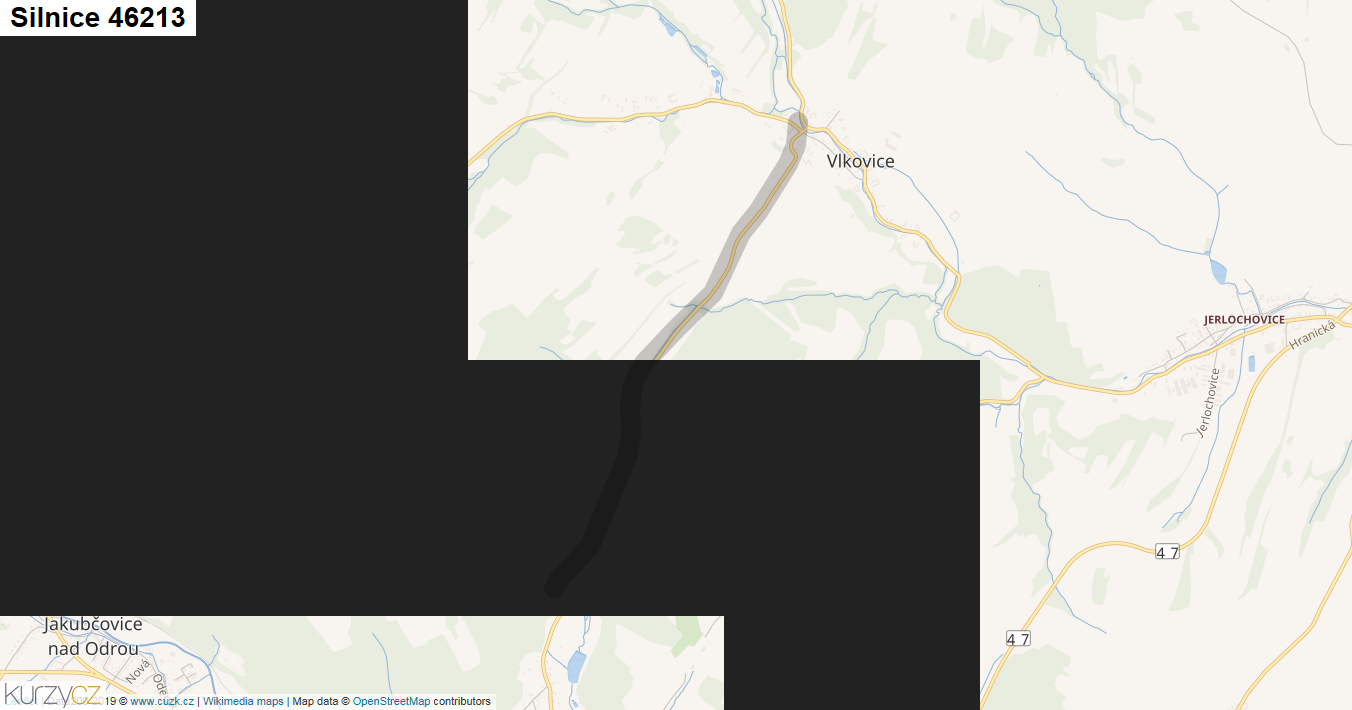 Silnice 46213 - mapa Silnice 46213