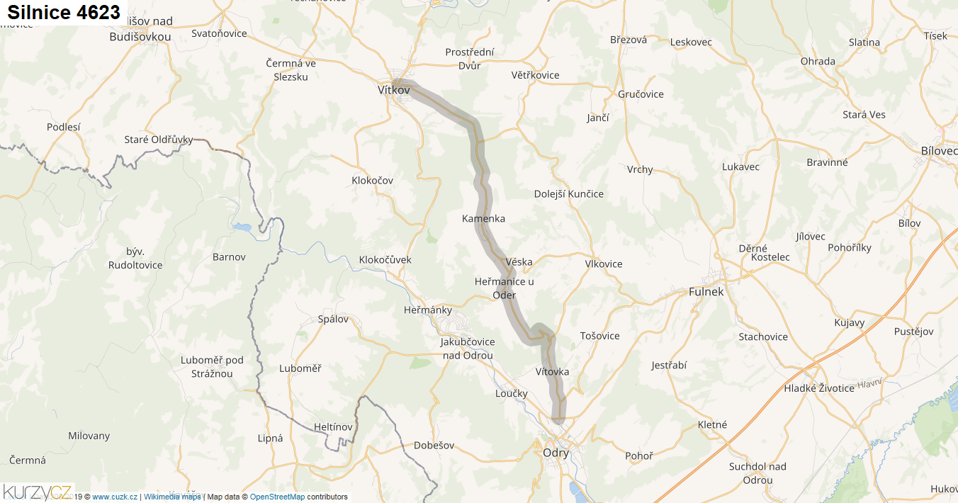 Silnice 4623 - mapa Silnice 4623