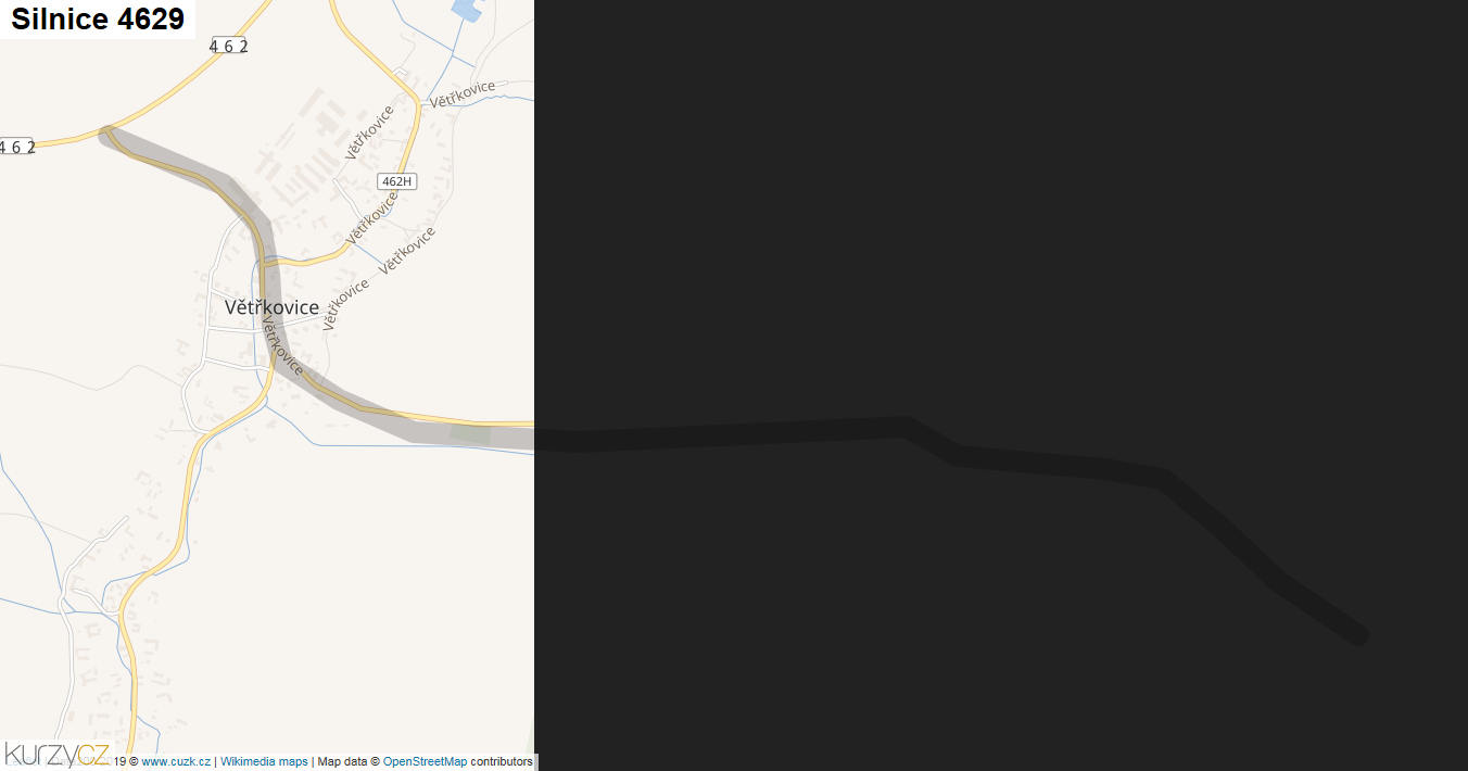 Silnice 4629 - mapa Silnice 4629