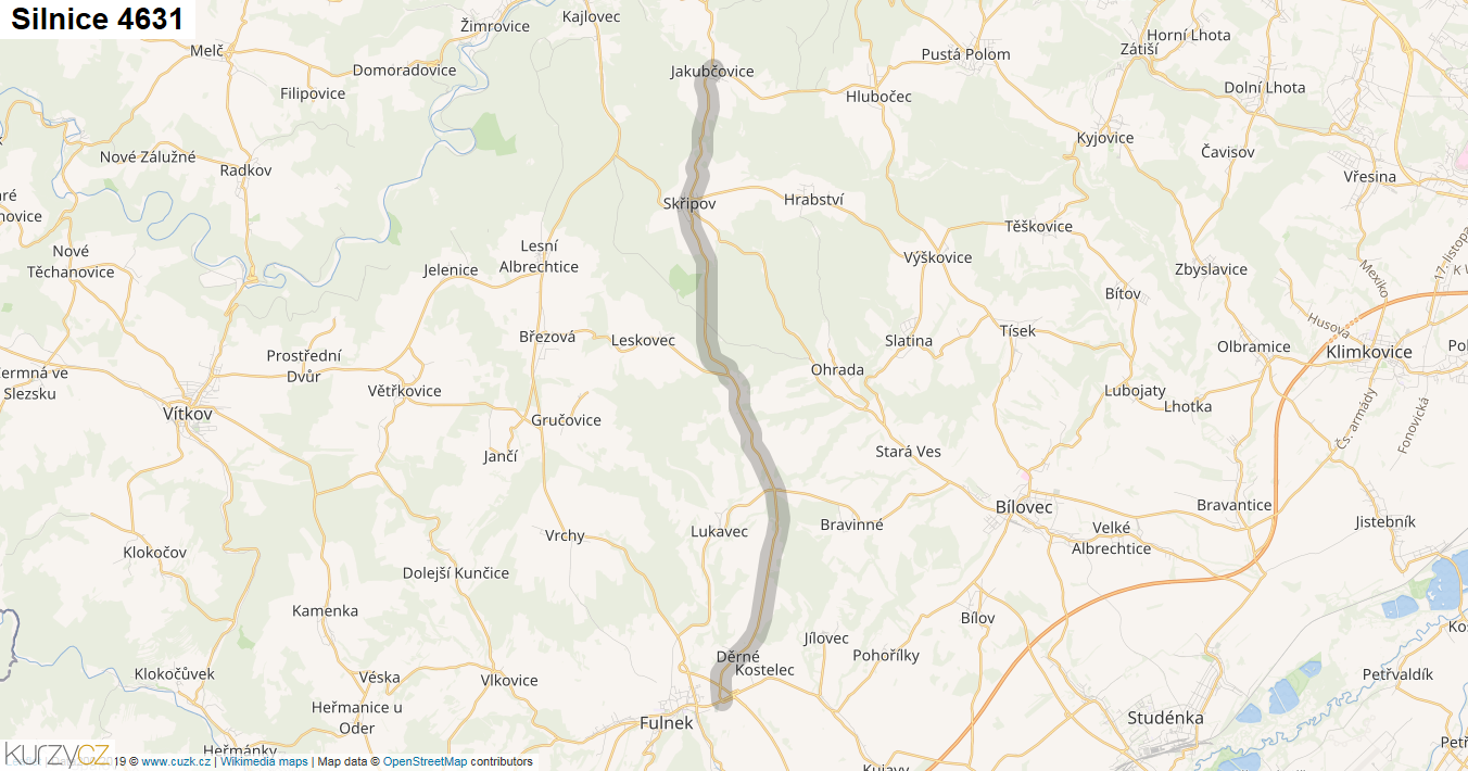 Silnice 4631 - mapa Silnice 4631