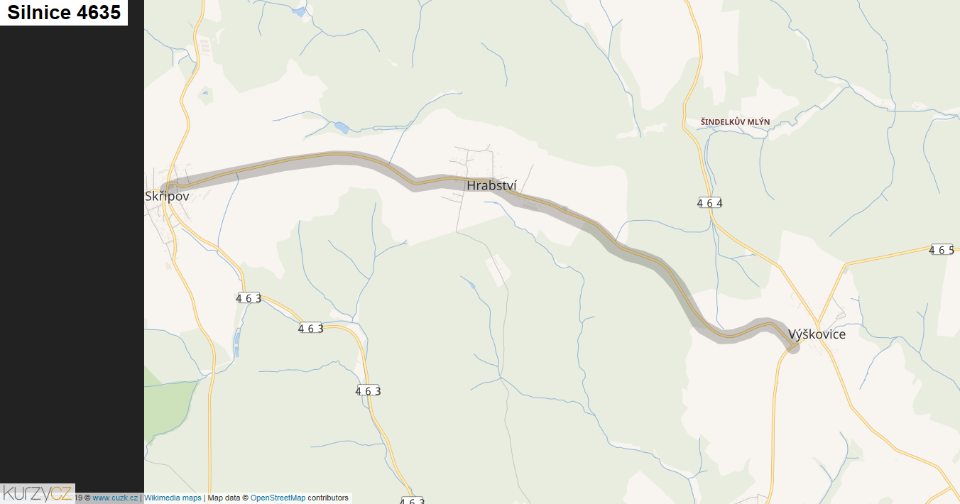 Silnice 4635 - mapa Silnice 4635