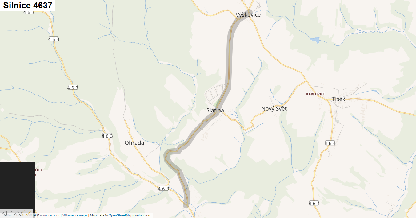 Silnice 4637 - mapa Silnice 4637