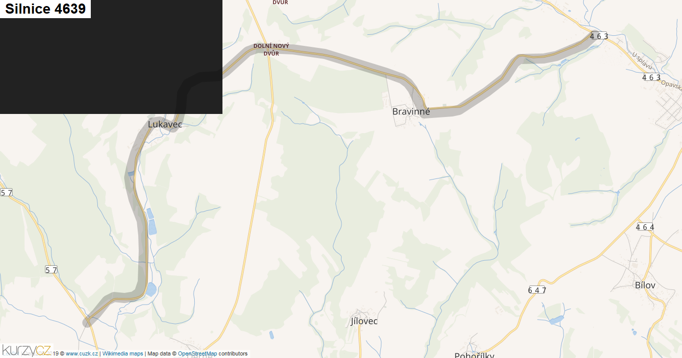 Silnice 4639 - mapa Silnice 4639