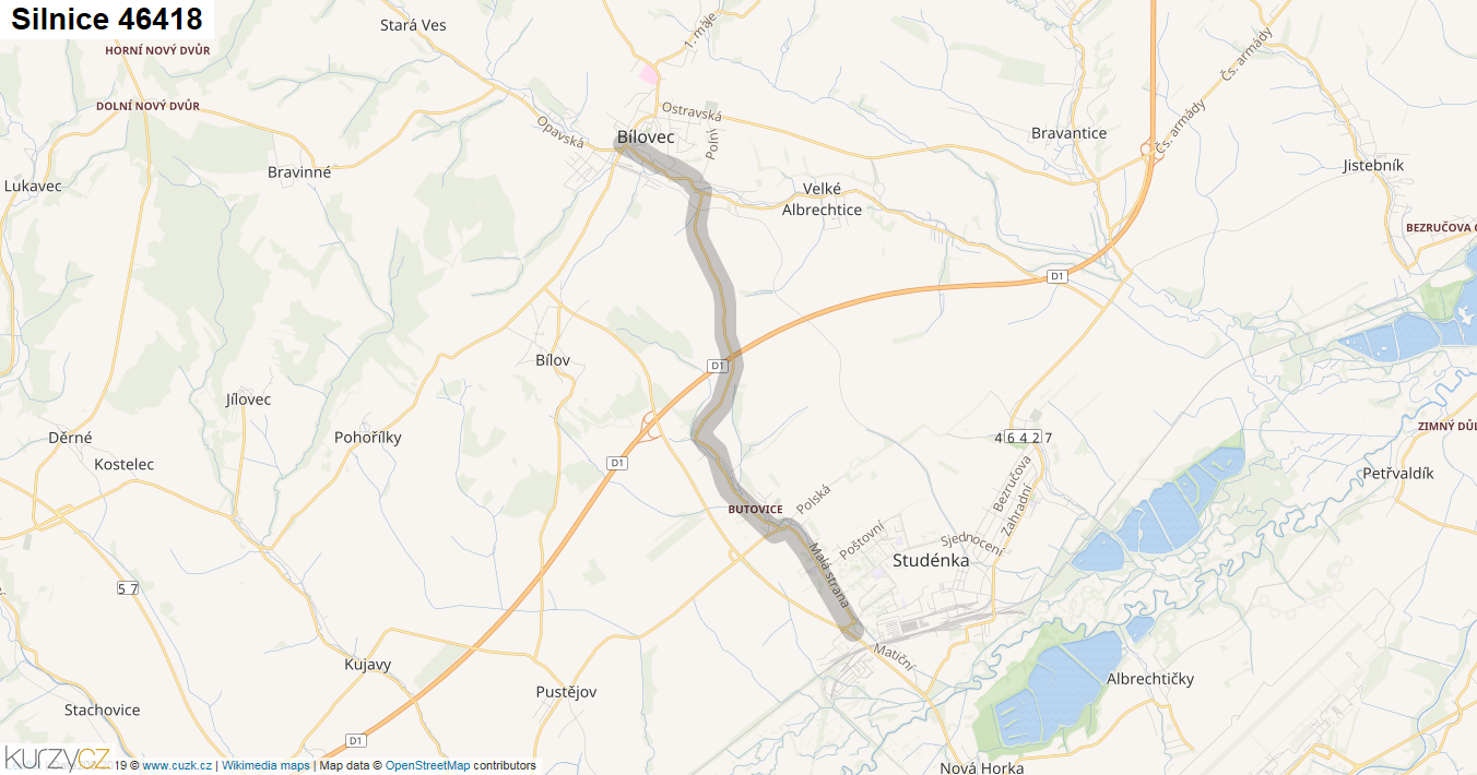Silnice 46418 - mapa Silnice 46418