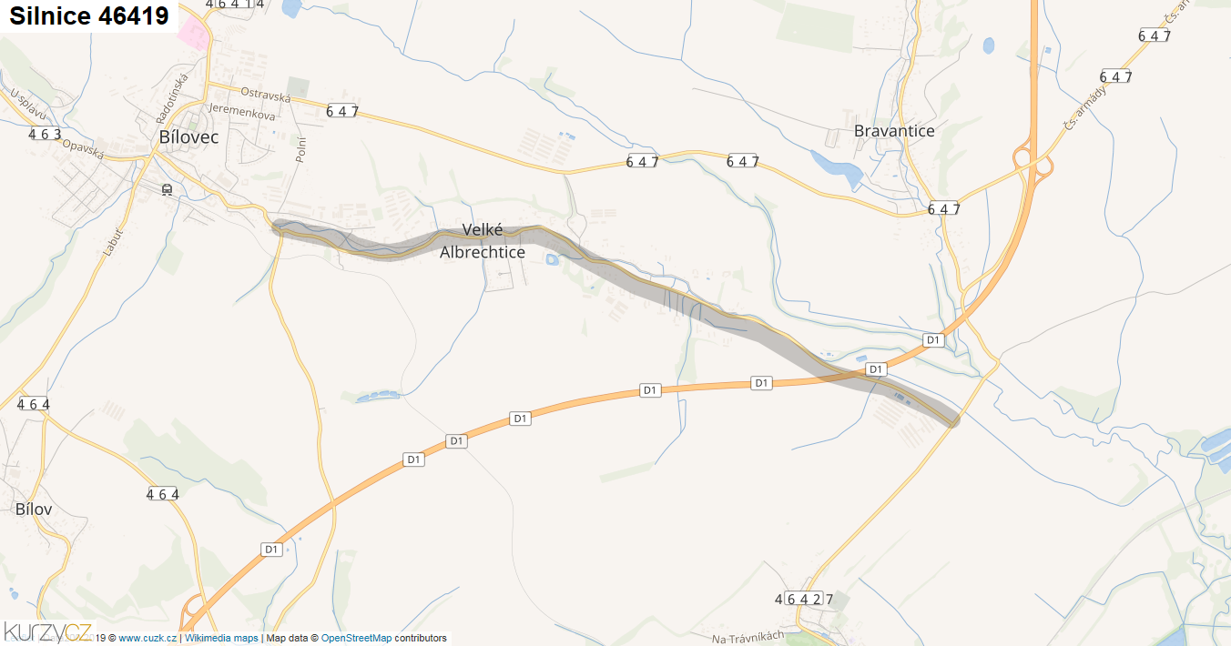 Silnice 46419 - mapa Silnice 46419