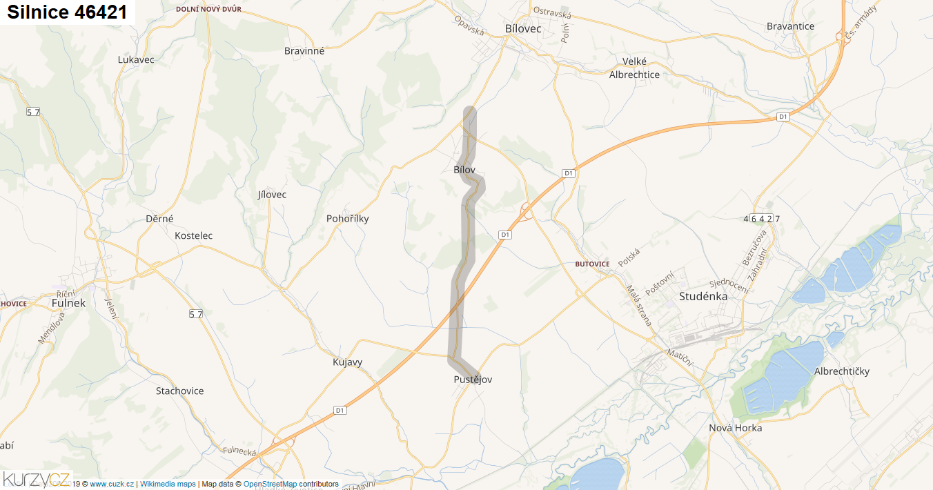Silnice 46421 - mapa Silnice 46421