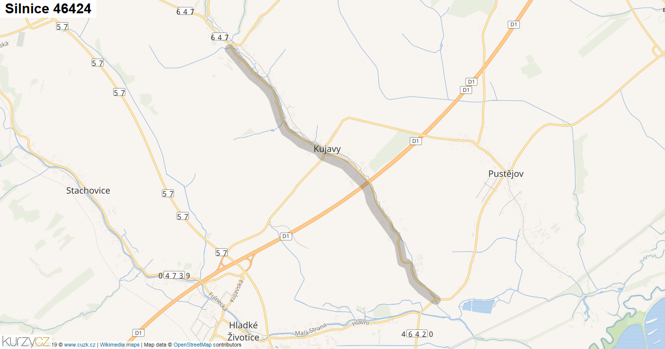 Silnice 46424 - mapa Silnice 46424