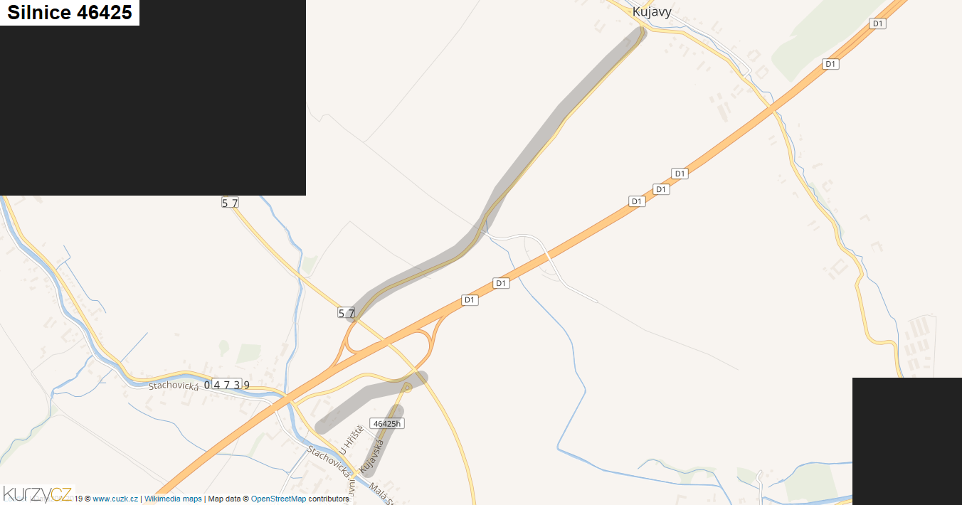 Silnice 46425 - mapa Silnice 46425