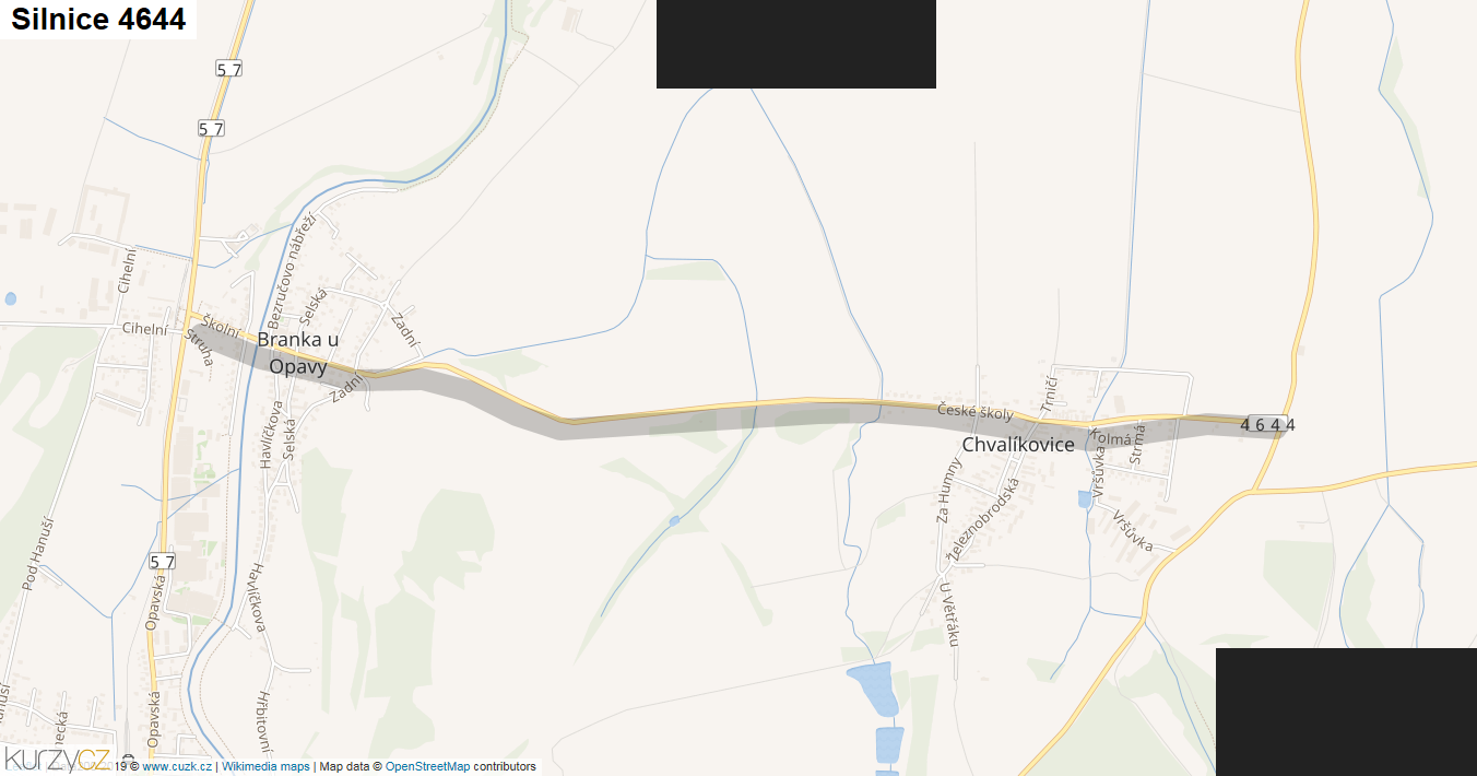 Silnice 4644 - mapa Silnice 4644