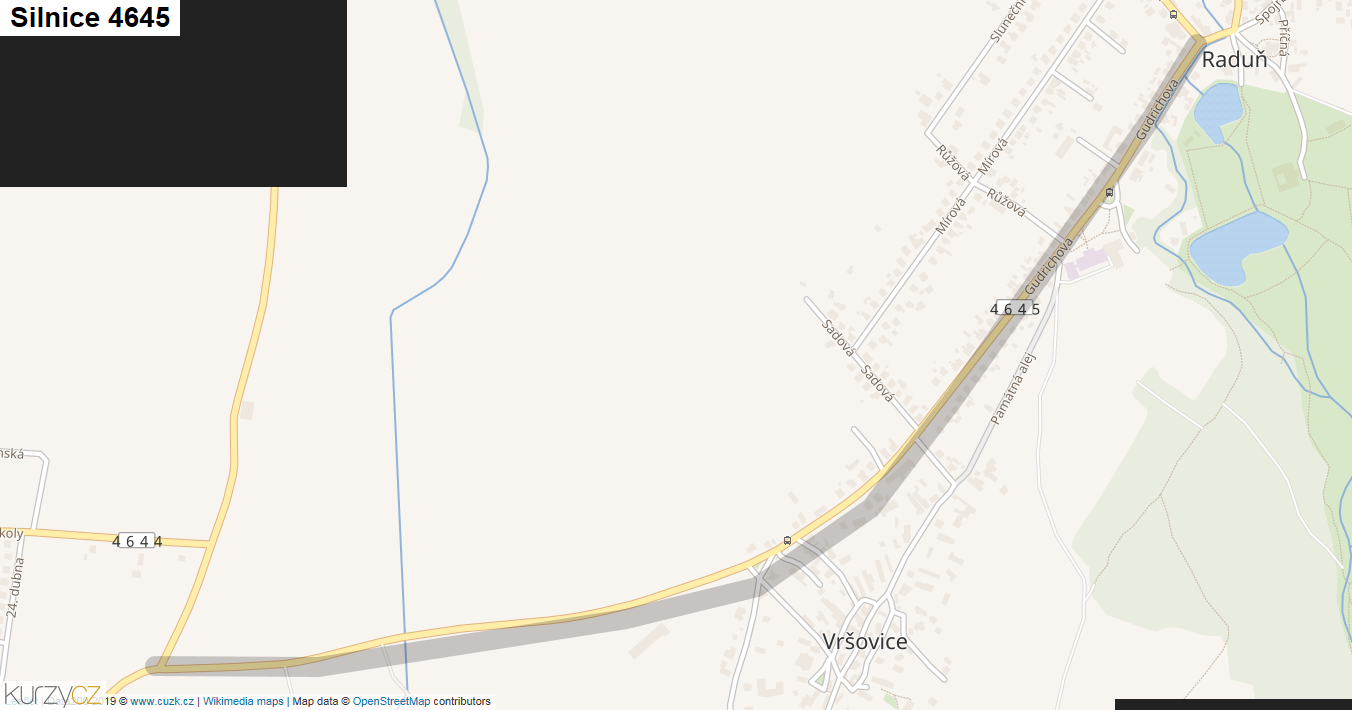 Silnice 4645 - mapa Silnice 4645