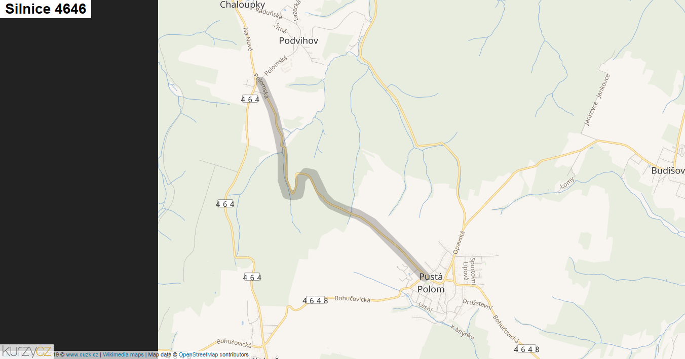 Silnice 4646 - mapa Silnice 4646
