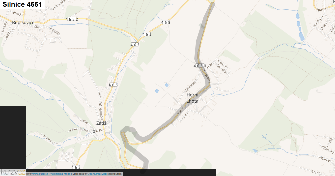 Silnice 4651 - mapa Silnice 4651