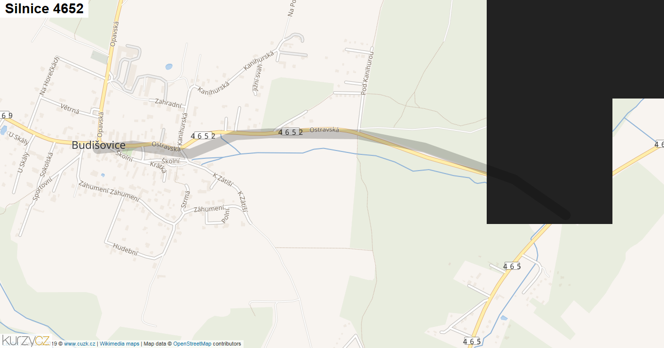 Silnice 4652 - mapa Silnice 4652